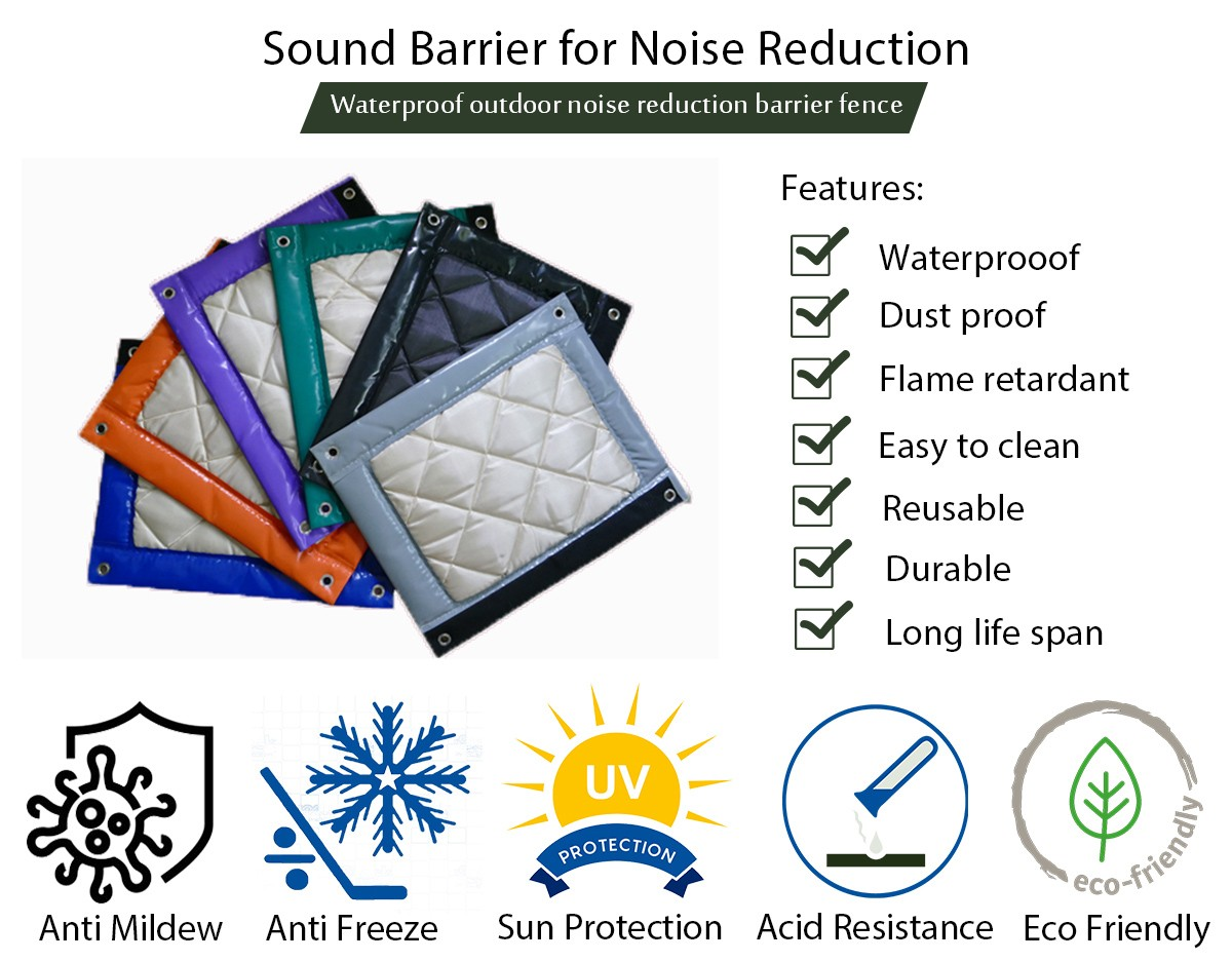 Green waterproof canvas surface sound barrier