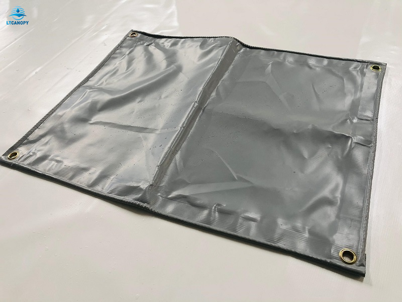 Gray PVC Coated Tarpaulin for Size 1.3m X 1.9m  (approx 4ft X 6ft)  