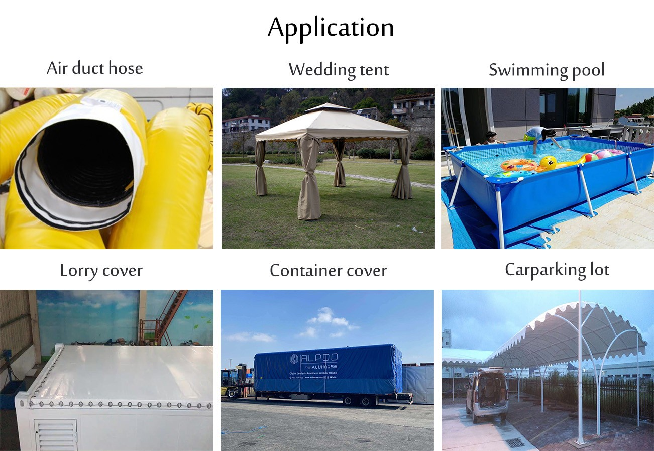 Application for White PVC coated tarpaulin