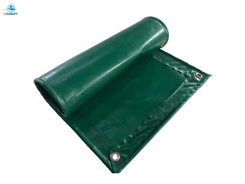 Green PVC Knife Coated Tarpaulin for Container Protective Cover