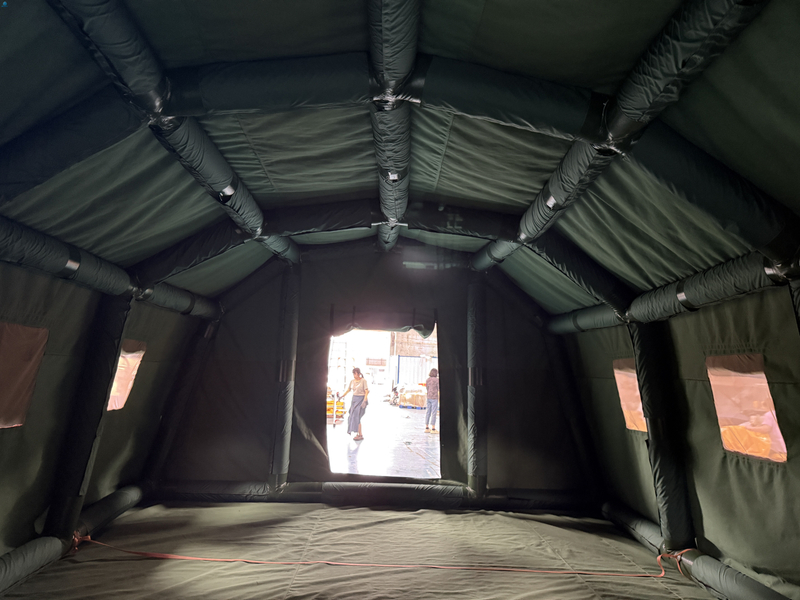 Rapid Setup Inflatable Rescue Tent - Military Green