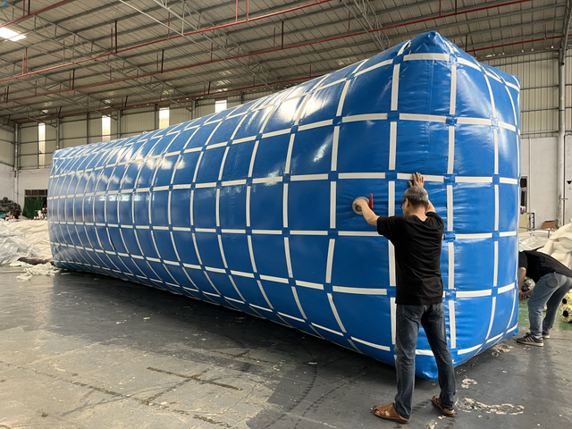 Blue PVC Tarpaulin Flood Control Water Bladder, 0.9mm Thick