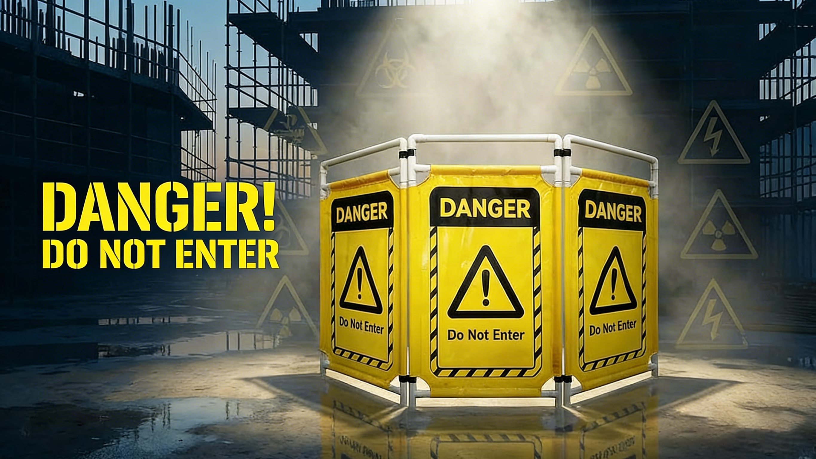 Caution Symbol Traffic Fence,Barricade Traffic Fence,3 Panels Safety Barricade,Mobile Obstacle Gate,Foldable Caution Symbol Crowd Control