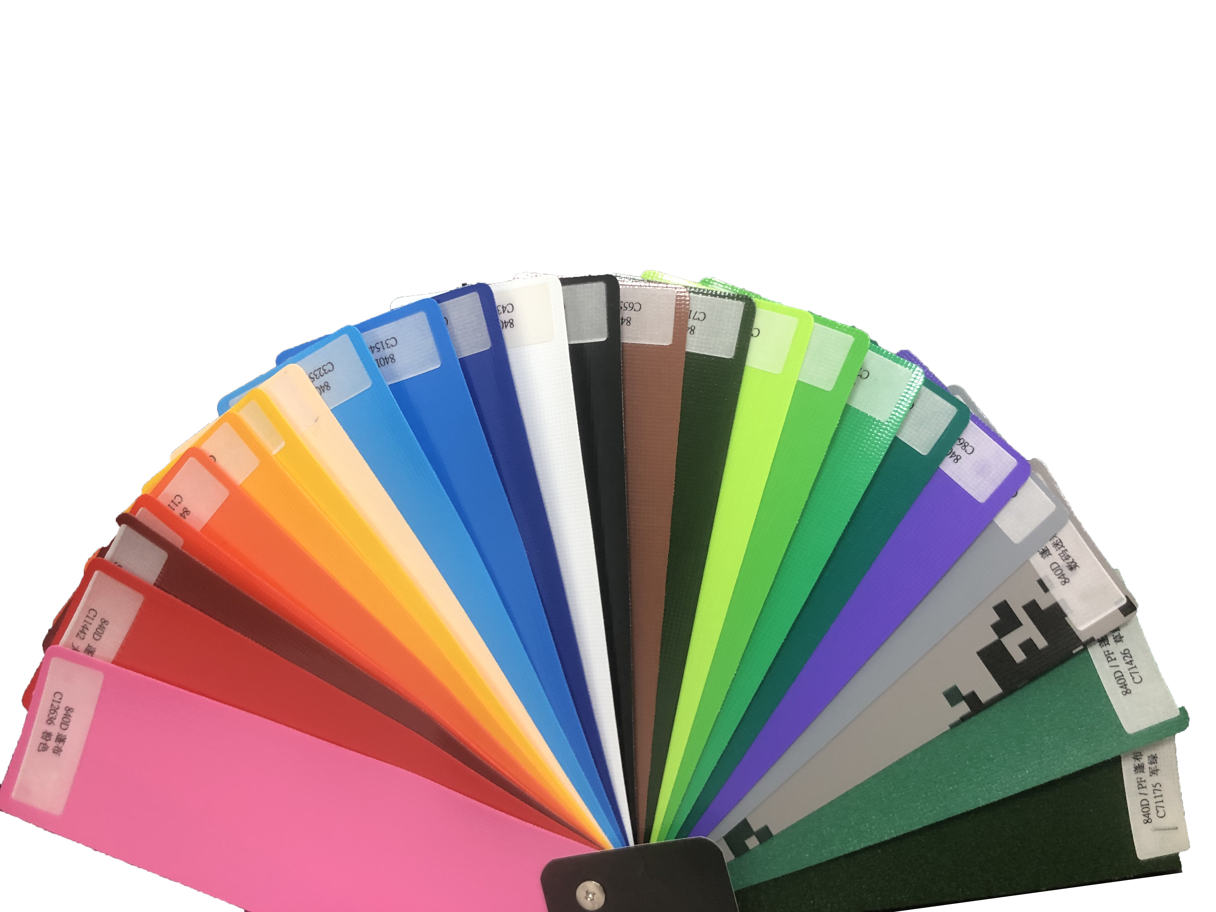 Color chart of PVC coated tarpaulin