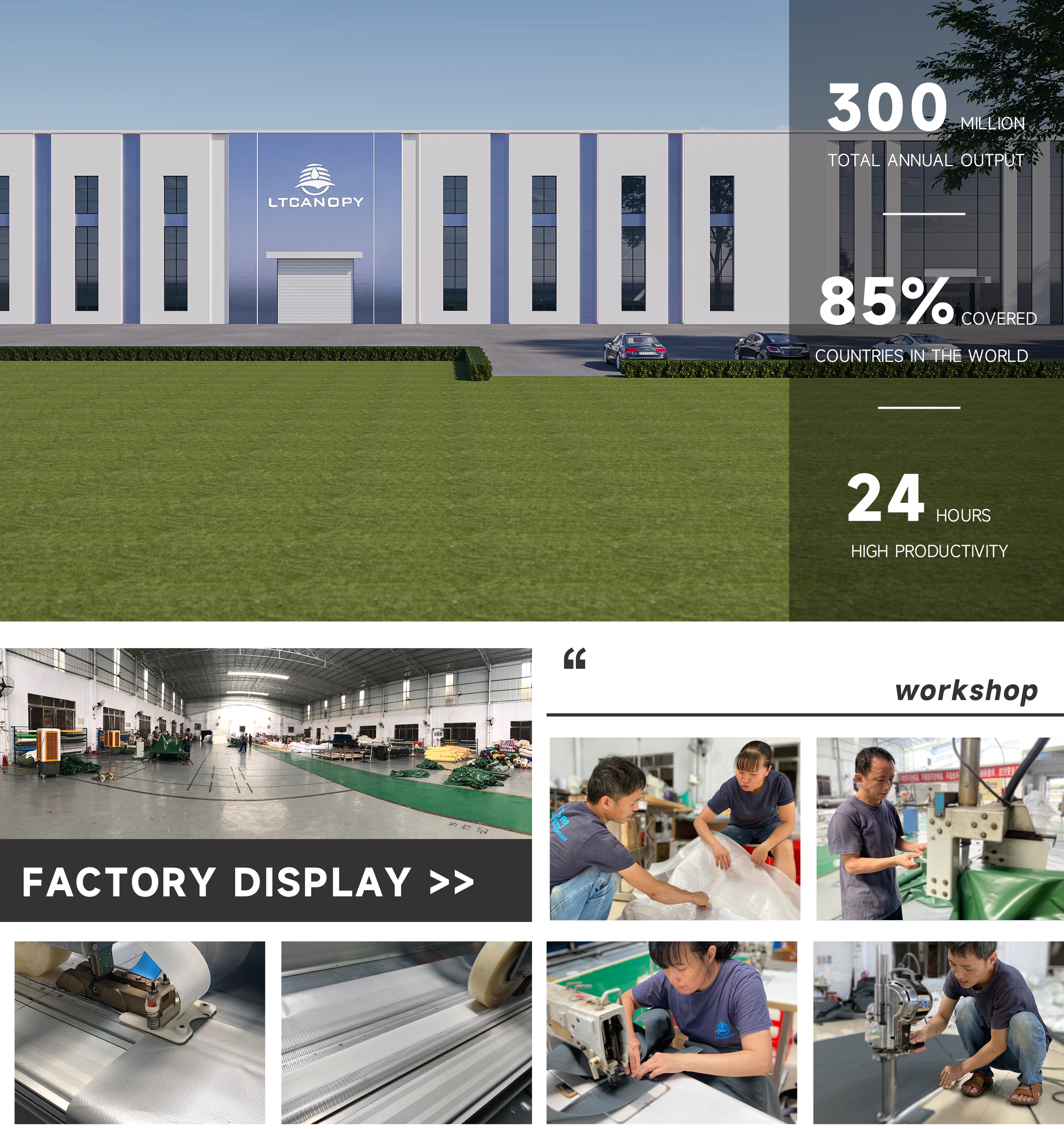 TCANOPY workshop PVC coated tarpaulin raw material supplier and processing manufacturer