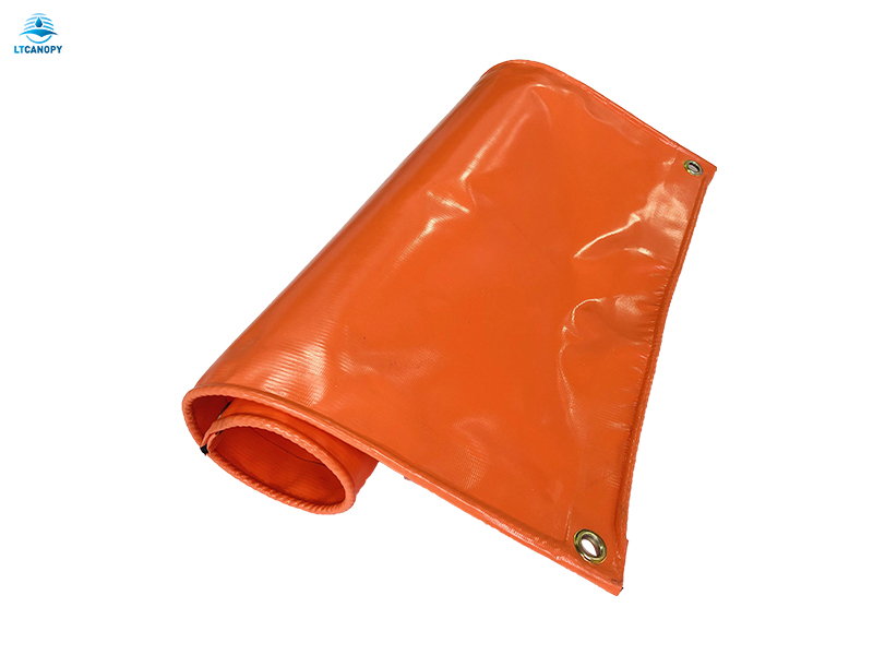 Orange PVC Coated Mesh Tarpaulin for PVC Foldable Hose
