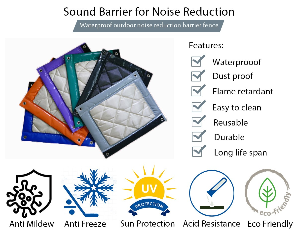 Grey Sound barriers tarpaulin for reducing noise