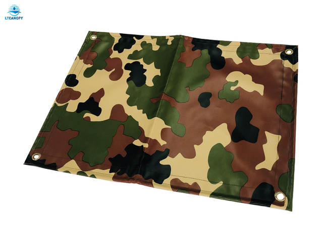 Camouflage PVC Coated Mesh Tarpaulin for Military Vehicle Cover