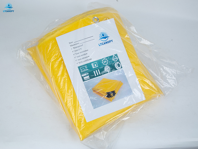 Yellow 8X10 Feet PVC Tarpaulin for Multipurpose Protective Cover