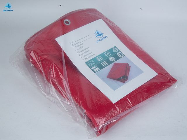 Hot Sale Size 10X15 M Red PVC Coated Tarpaulin
