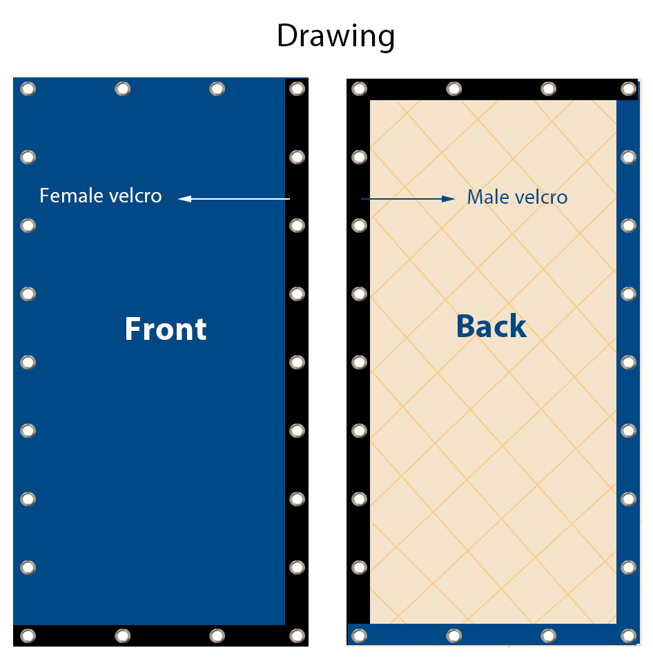Drawing of dark blue sound barrier