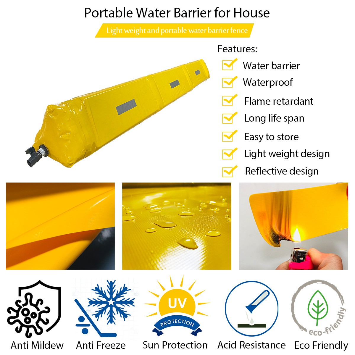 Portable Water Barrier for House