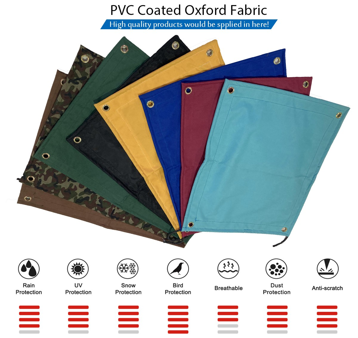 PVC coated oxford camouflage fabric for military tent
