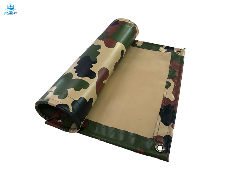 Camouflage PVC Coated Mesh Tarpaulin for Military Vehicle Cover