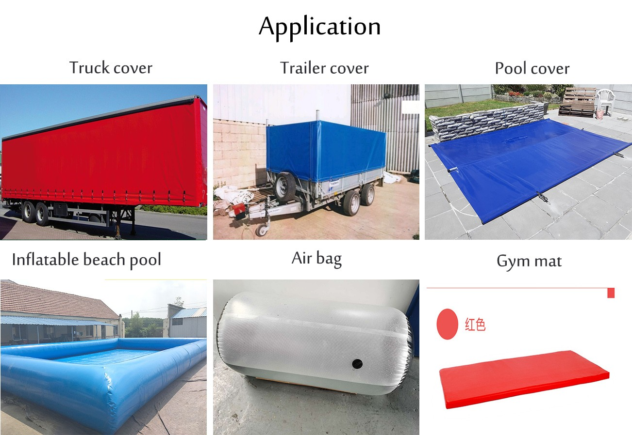 Application of Red waterproof PVC coated tarpaulin