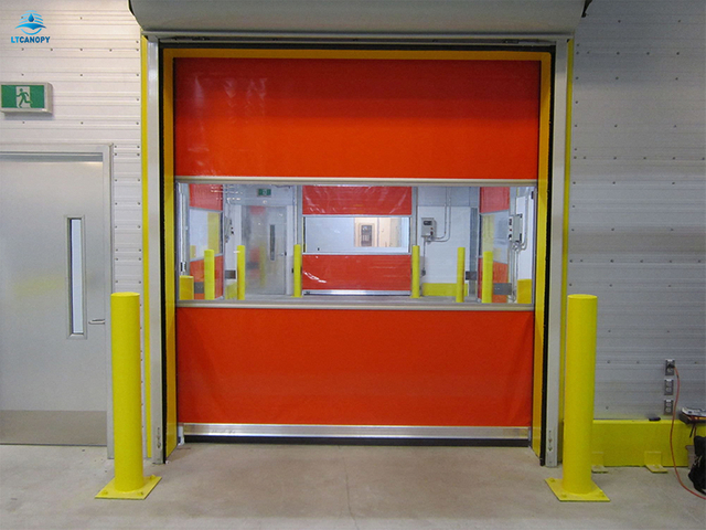 Orange High Speed Roll Up Door