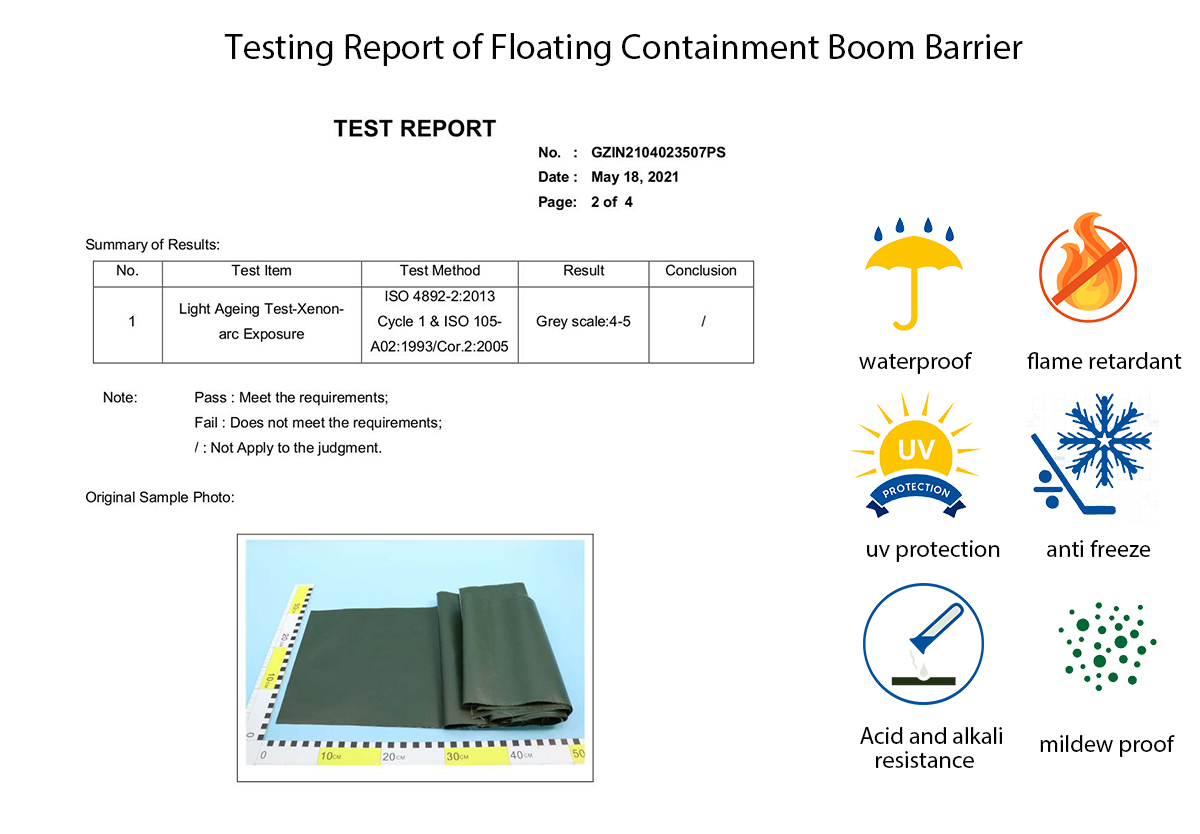 Testing Report of Floating Containment Boom Barrier