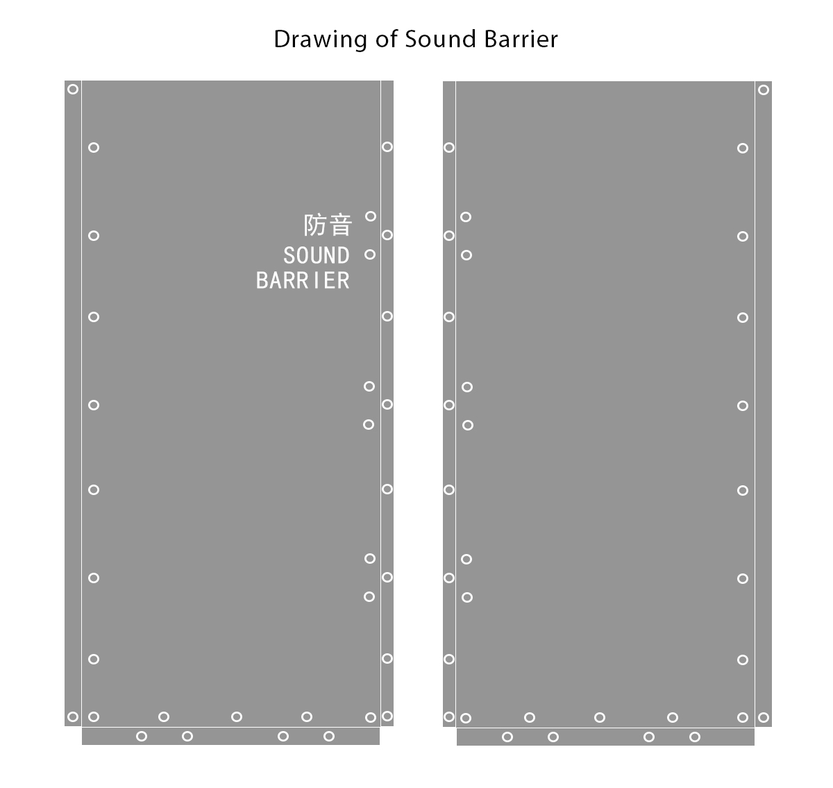 Drawing of 1200gsm PVC sound barrier sheet