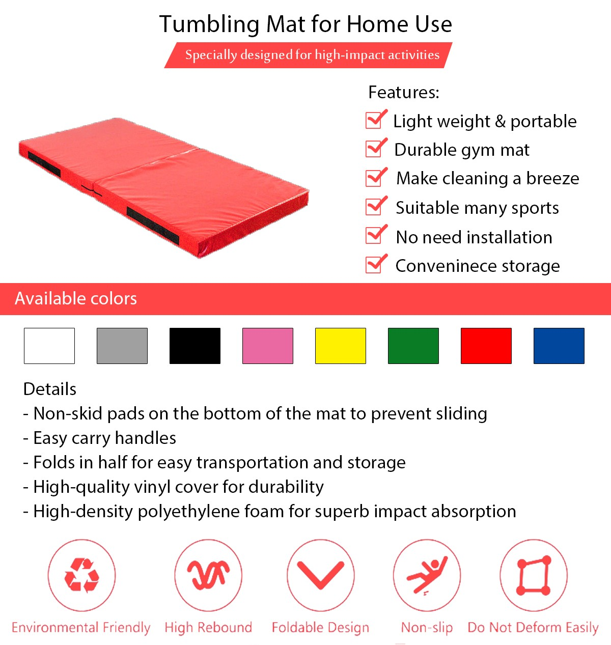 Tumbling Mat for Home Use