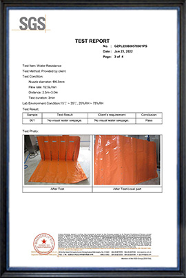 SGS Test Report for Waterproof Flood Barrier Cloth2