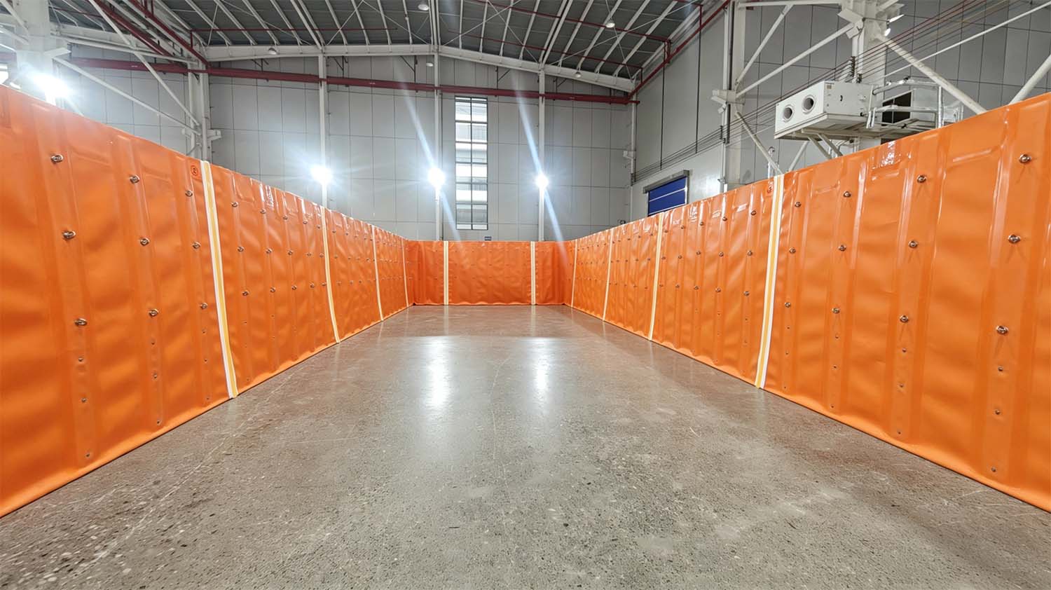 Orange Modular Flood Barrier