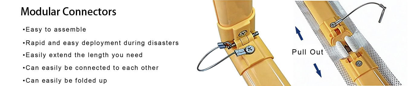 Flood barrier modular connectors
