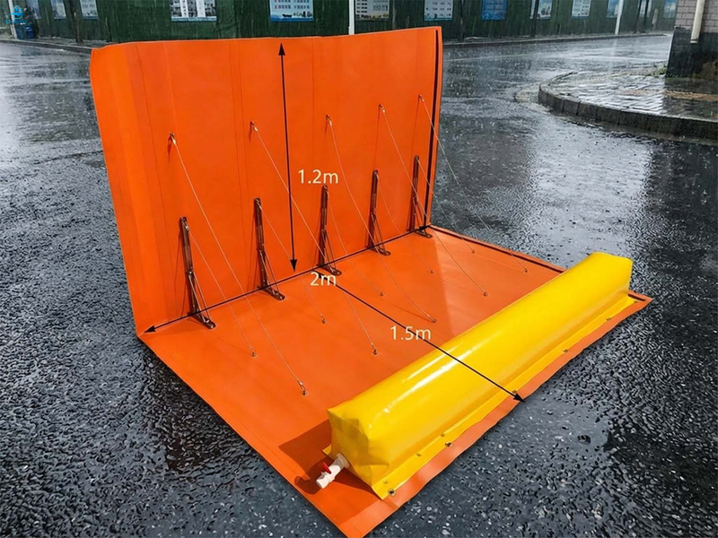 Water-Filled Flood Barrier with Hose for Home Protection