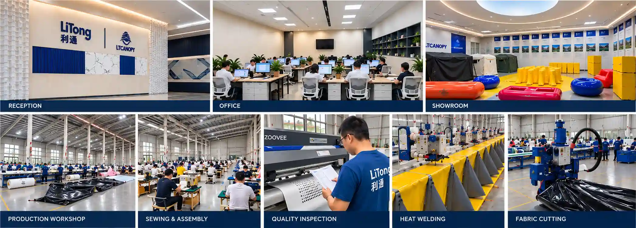 LTCANOPY reception, office, showroom and production areas