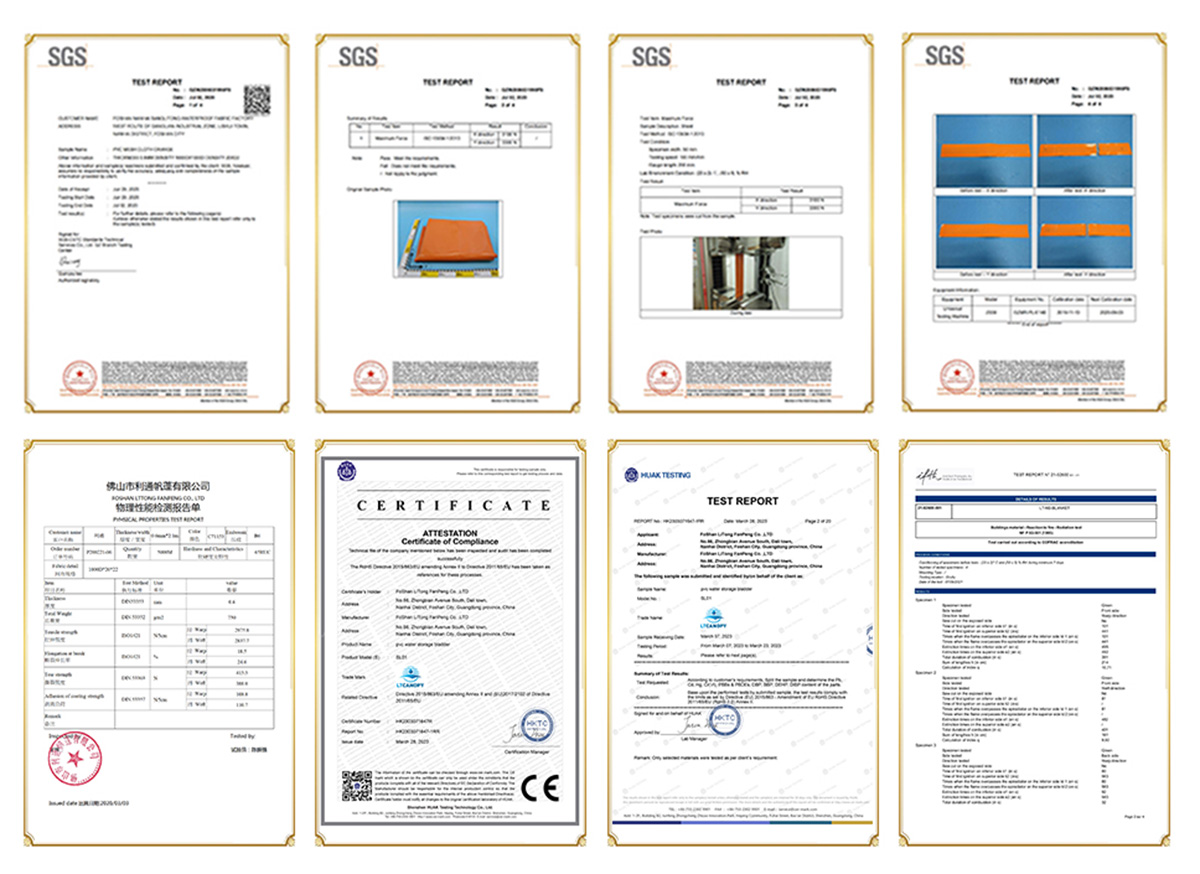 SGS test reports and compliance certificates