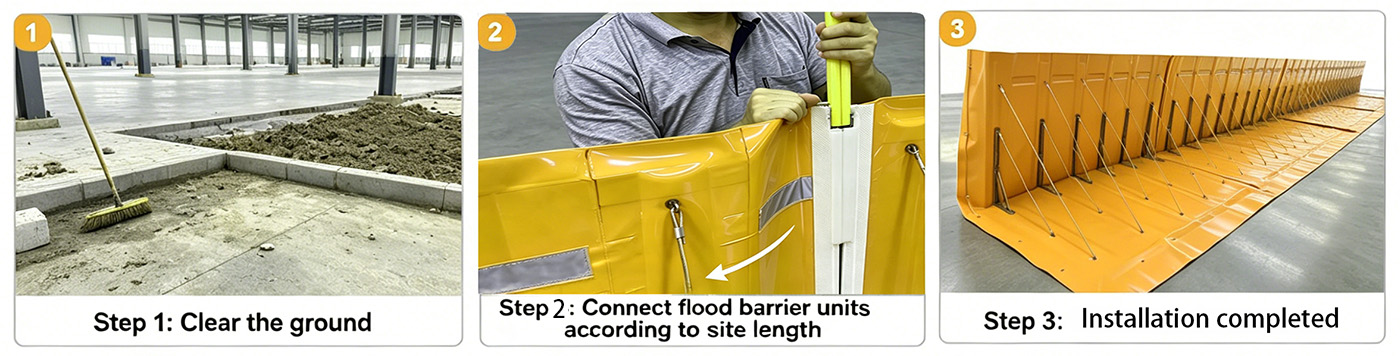 Step-by-step deployment guide for modular flood protection barriers