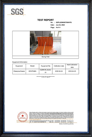 SGS Test Report for Waterproof Flood Barrier Cloth3