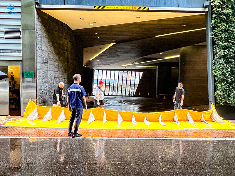 Water gate flood barrier installed at building entrance1