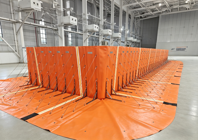 Orange Modular Flood Barrier
