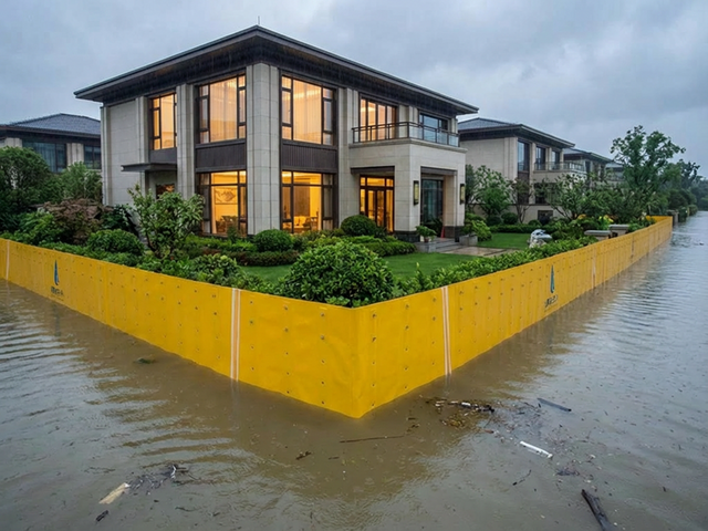 Yellow Modular Flood Barrier